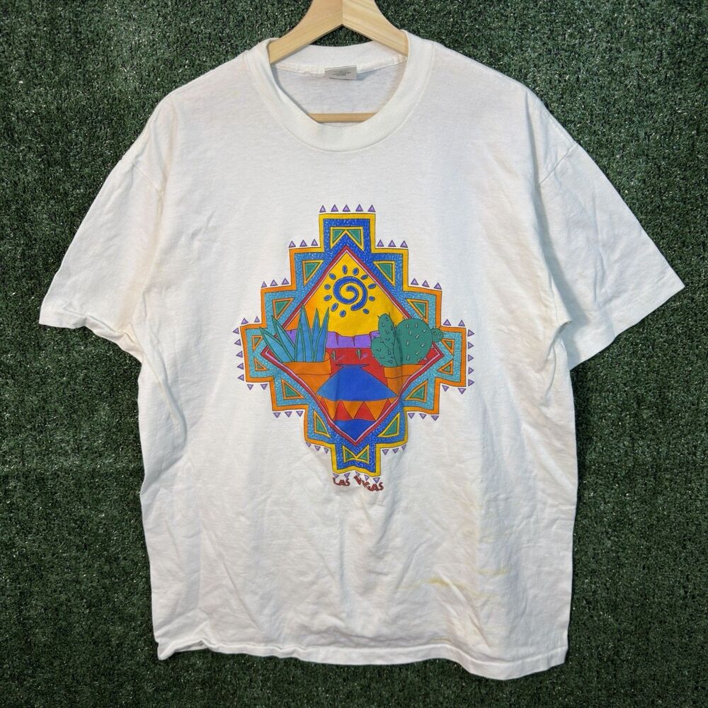 Vintage Men's Las Vegas Nevada Graphic T Shirt Men’s Size XL Single Stitch Y2K